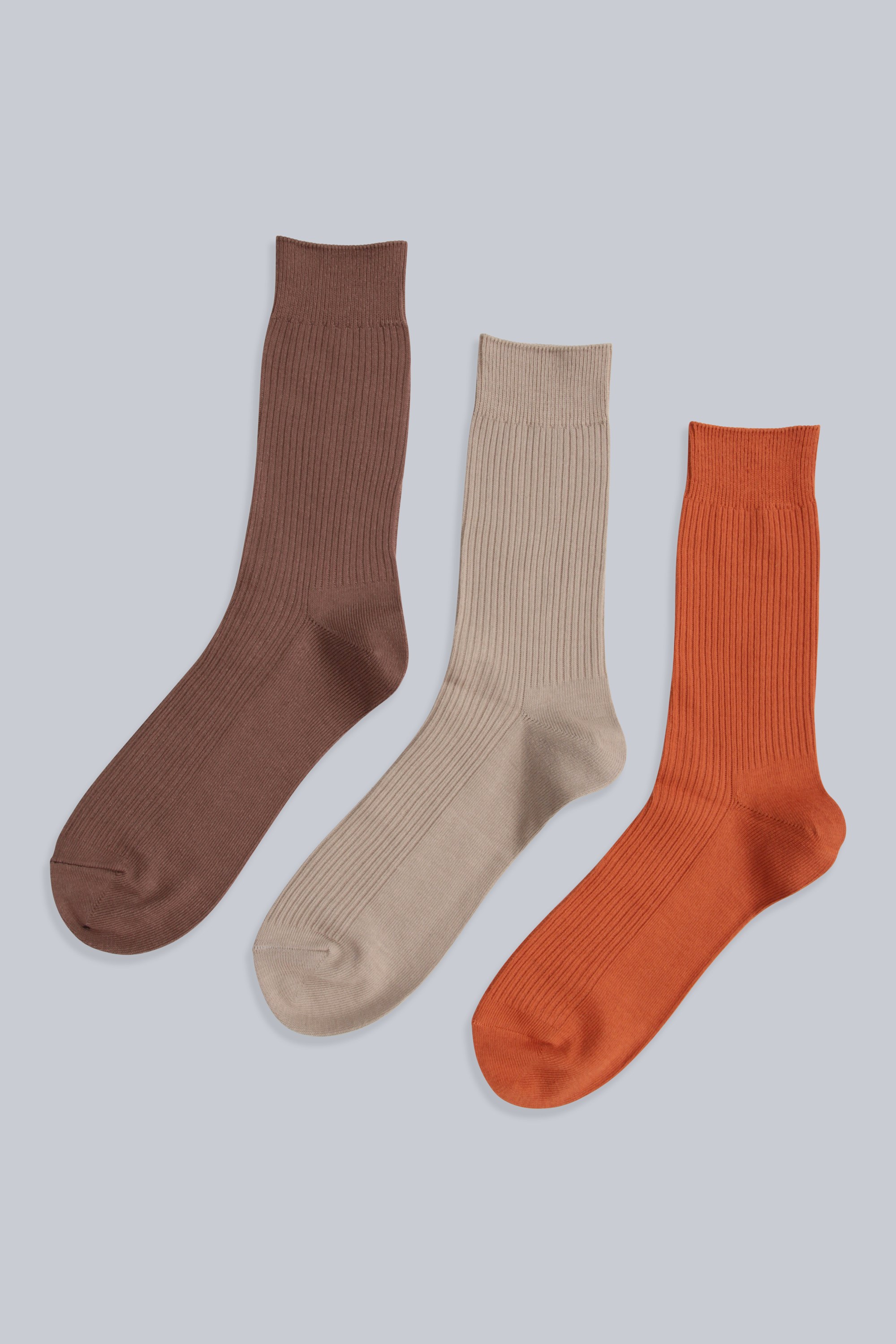 Flynn Mens Ribbed Mid Calf Socks- 3 Pack