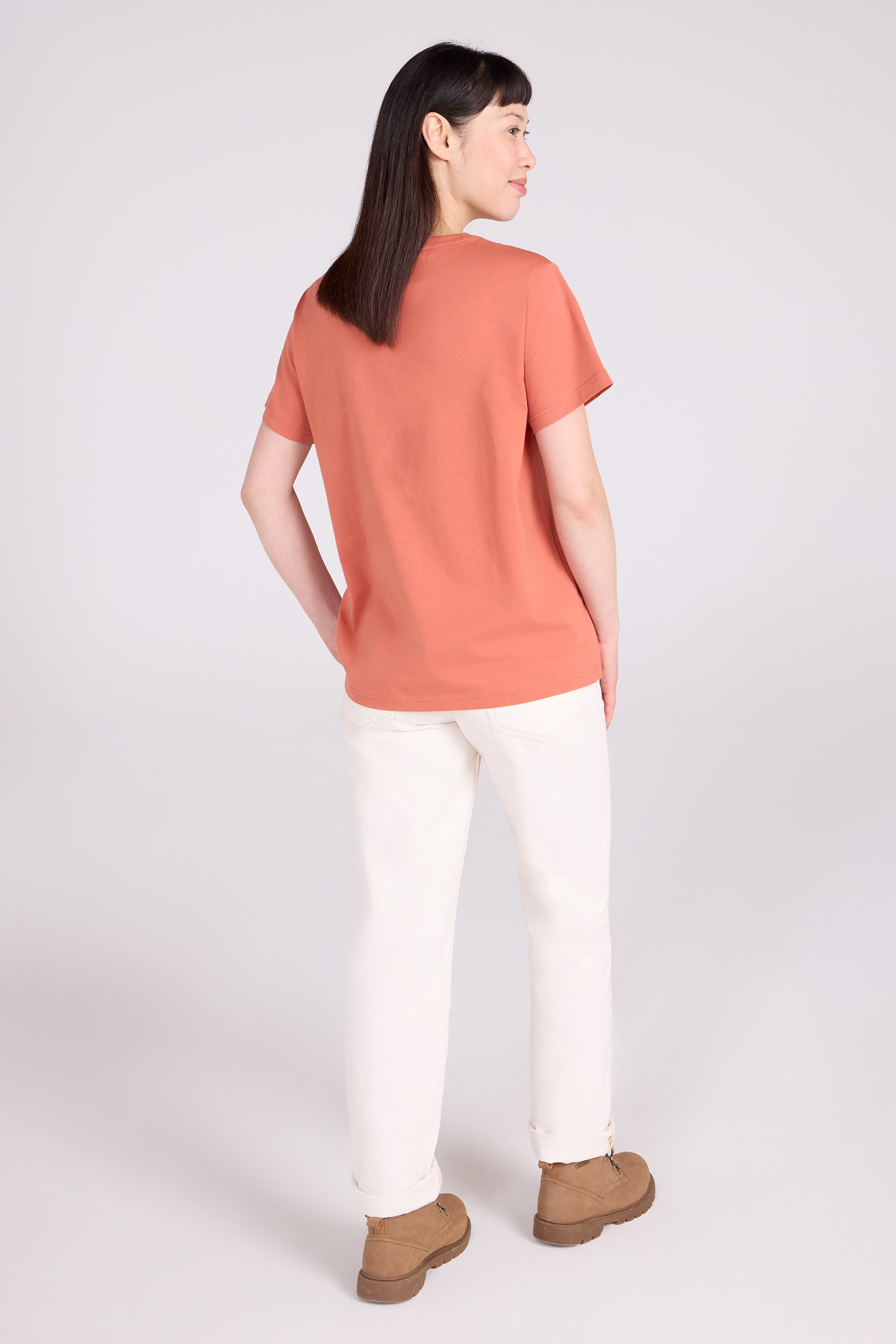 Printed Womens Mountain Bird Loose Fit T-Shirt