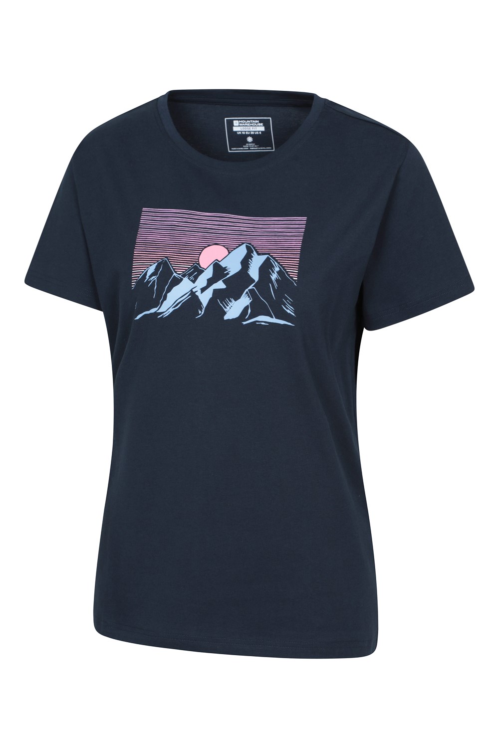 Mountain Warehouse Womens Printed Wms Tech Mountain Loose Fit T-Shirt In Navy - - Picture 12 of 77