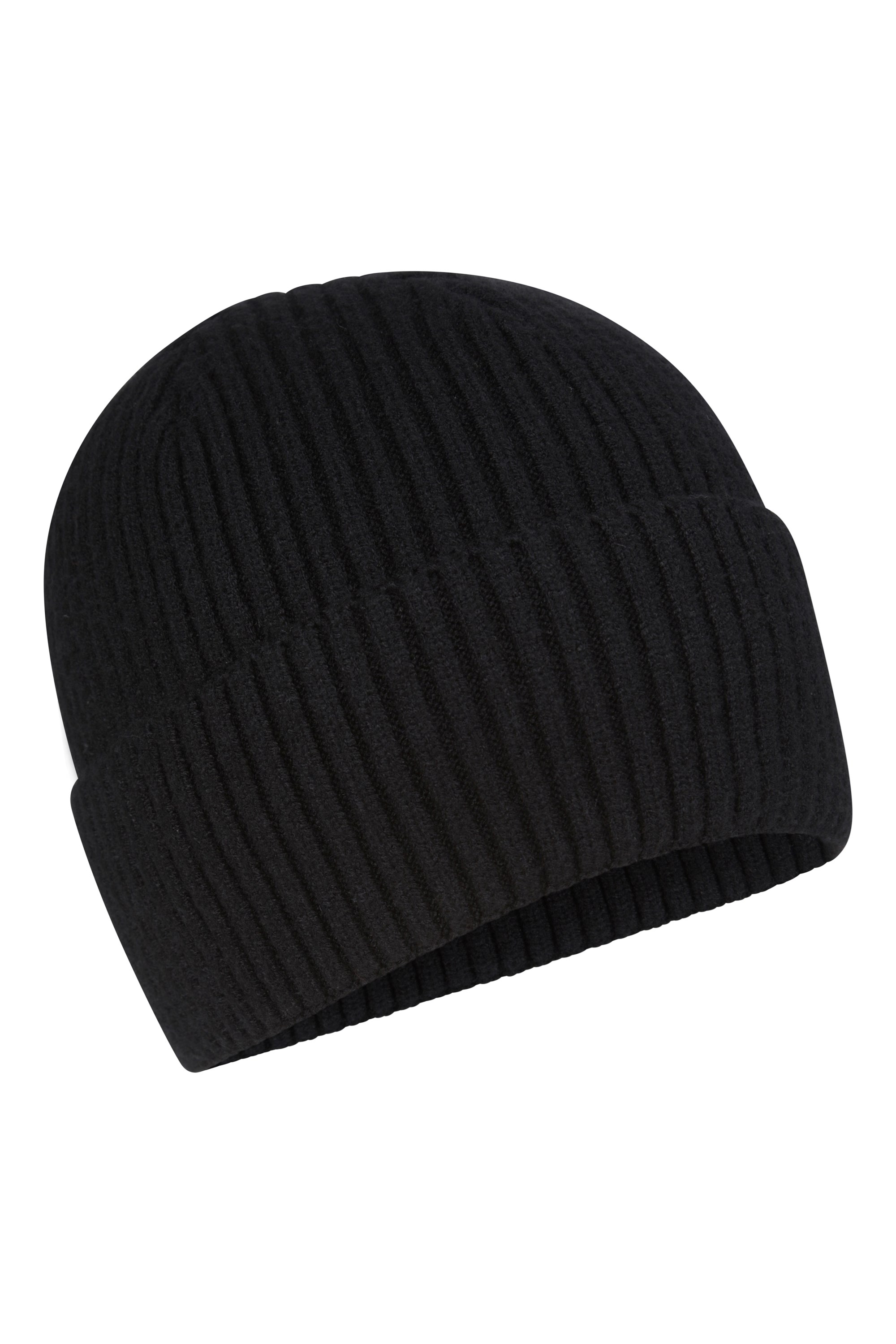 Isotherm Womens Fur Lined Ribbed Beanie