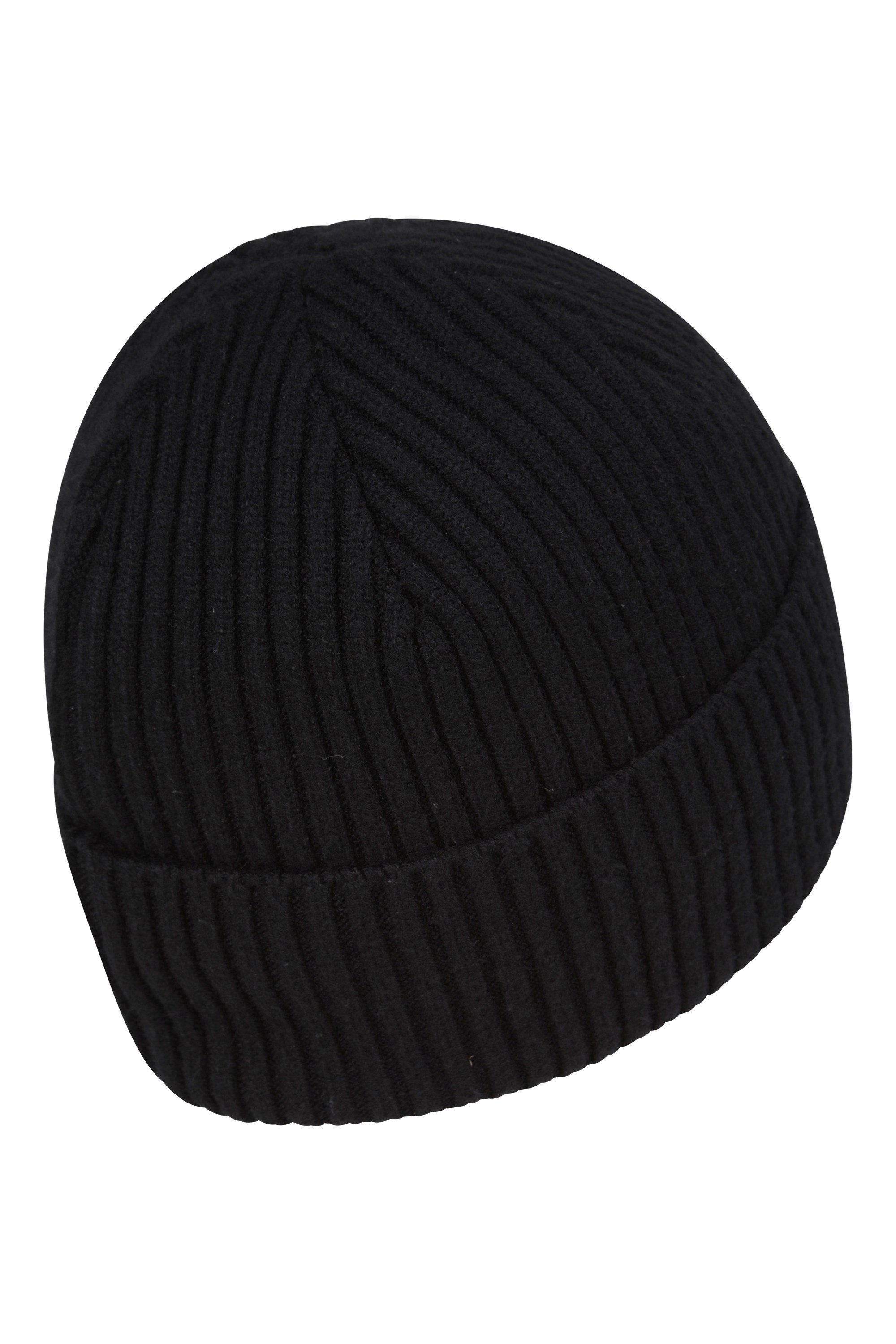 Isotherm Womens Fur Lined Ribbed Beanie