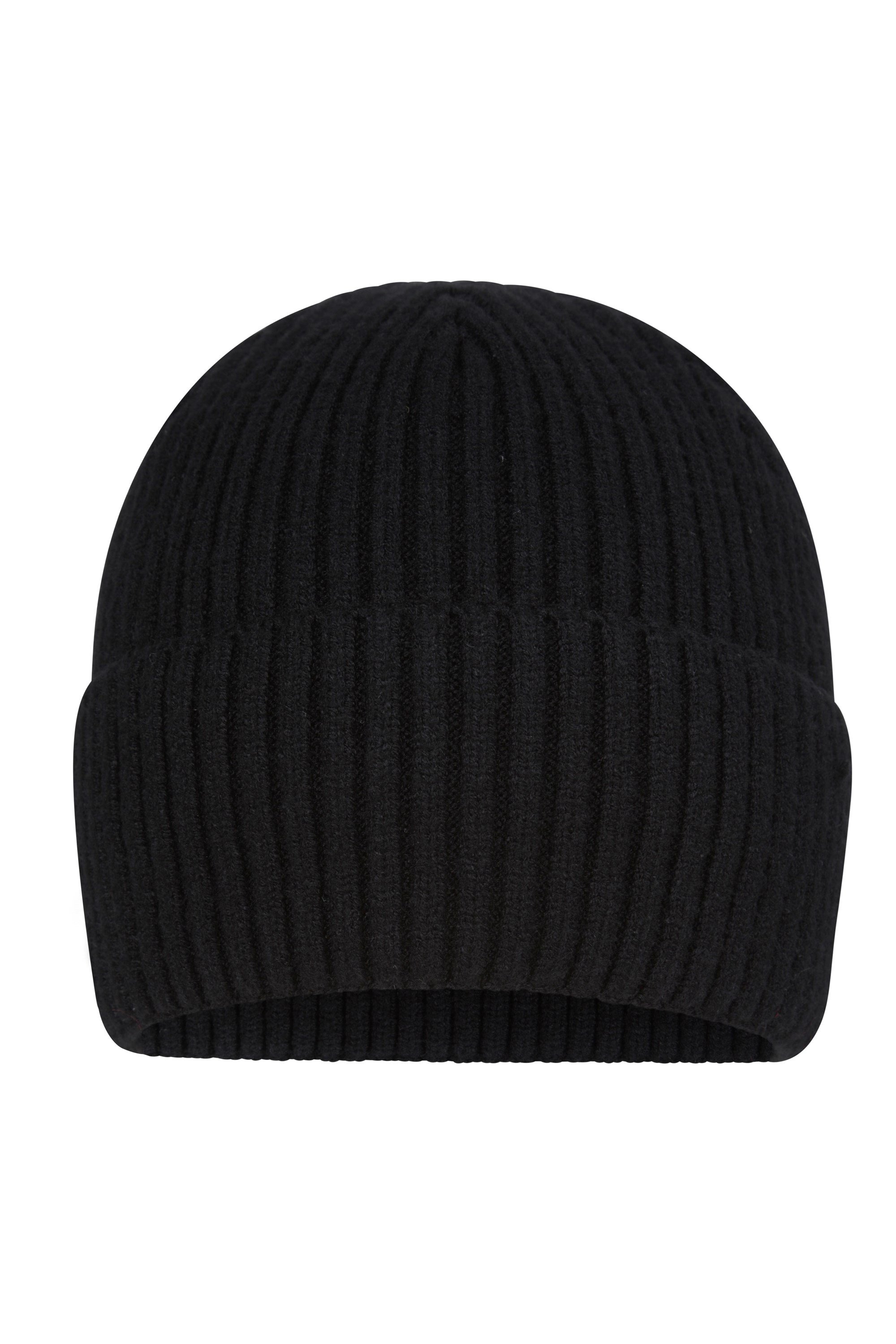 Isotherm Womens Fur Lined Ribbed Beanie