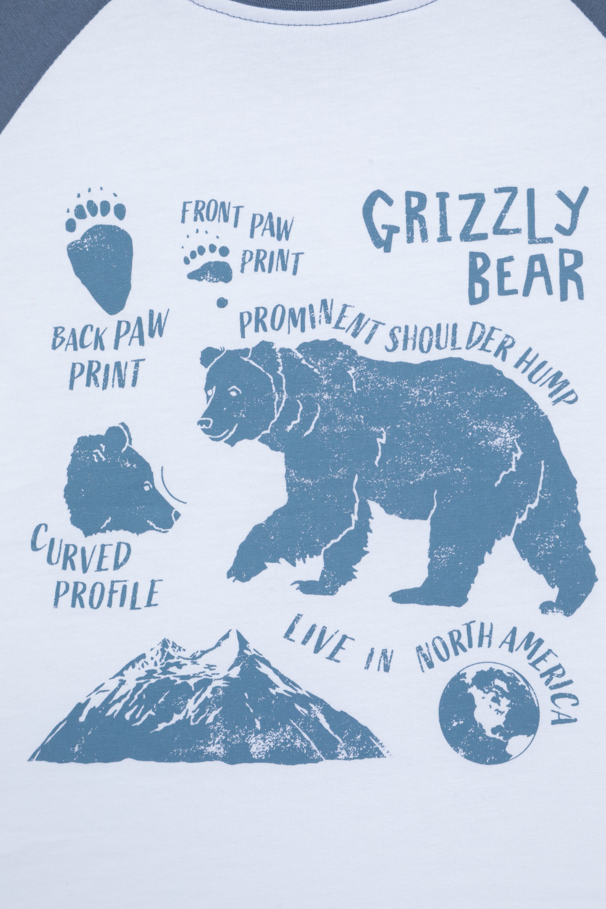 Kids Grizzly Bear Long Sleeve Printed T-Shirt