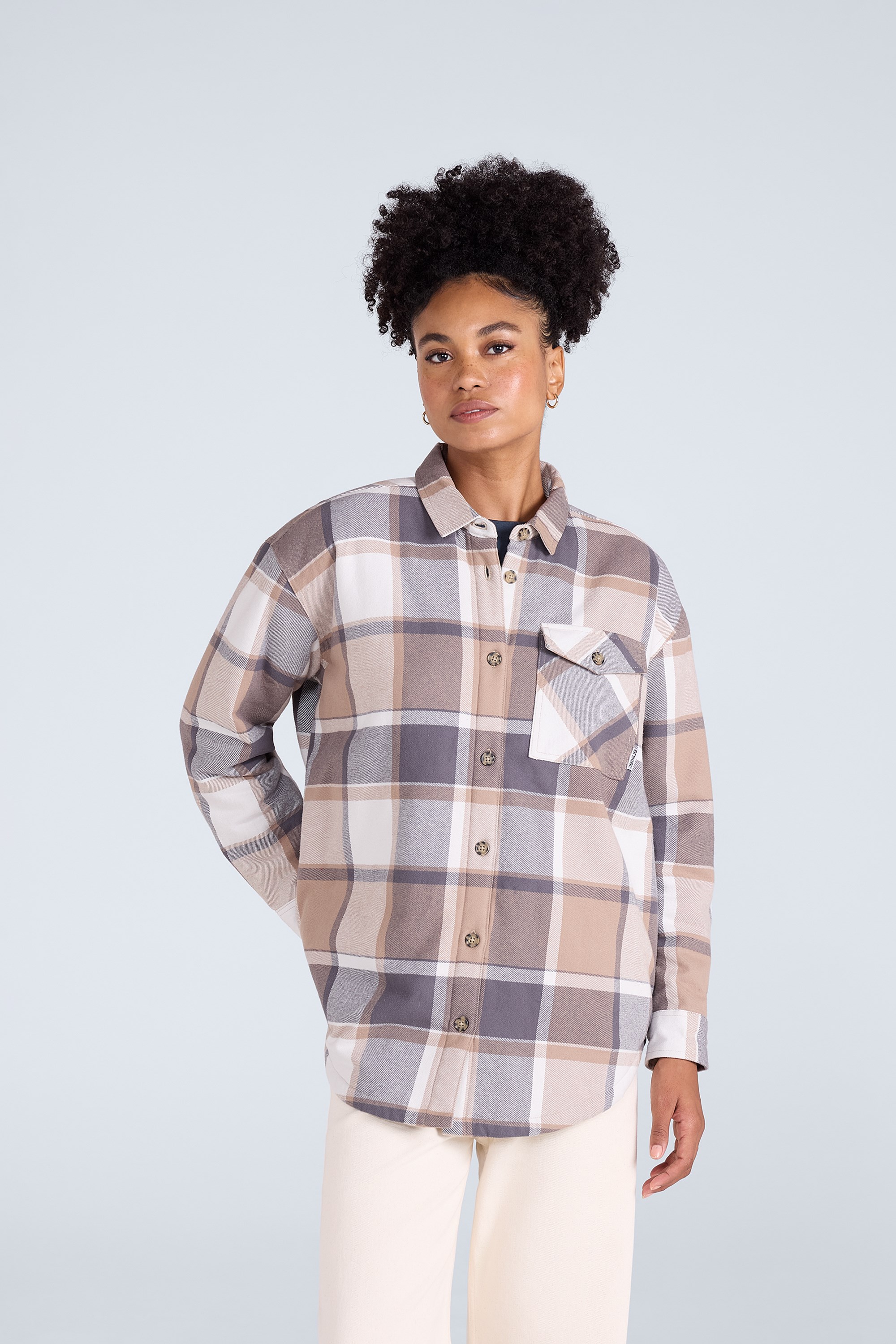Megan Womens Borg-Lined Boxy Shirt