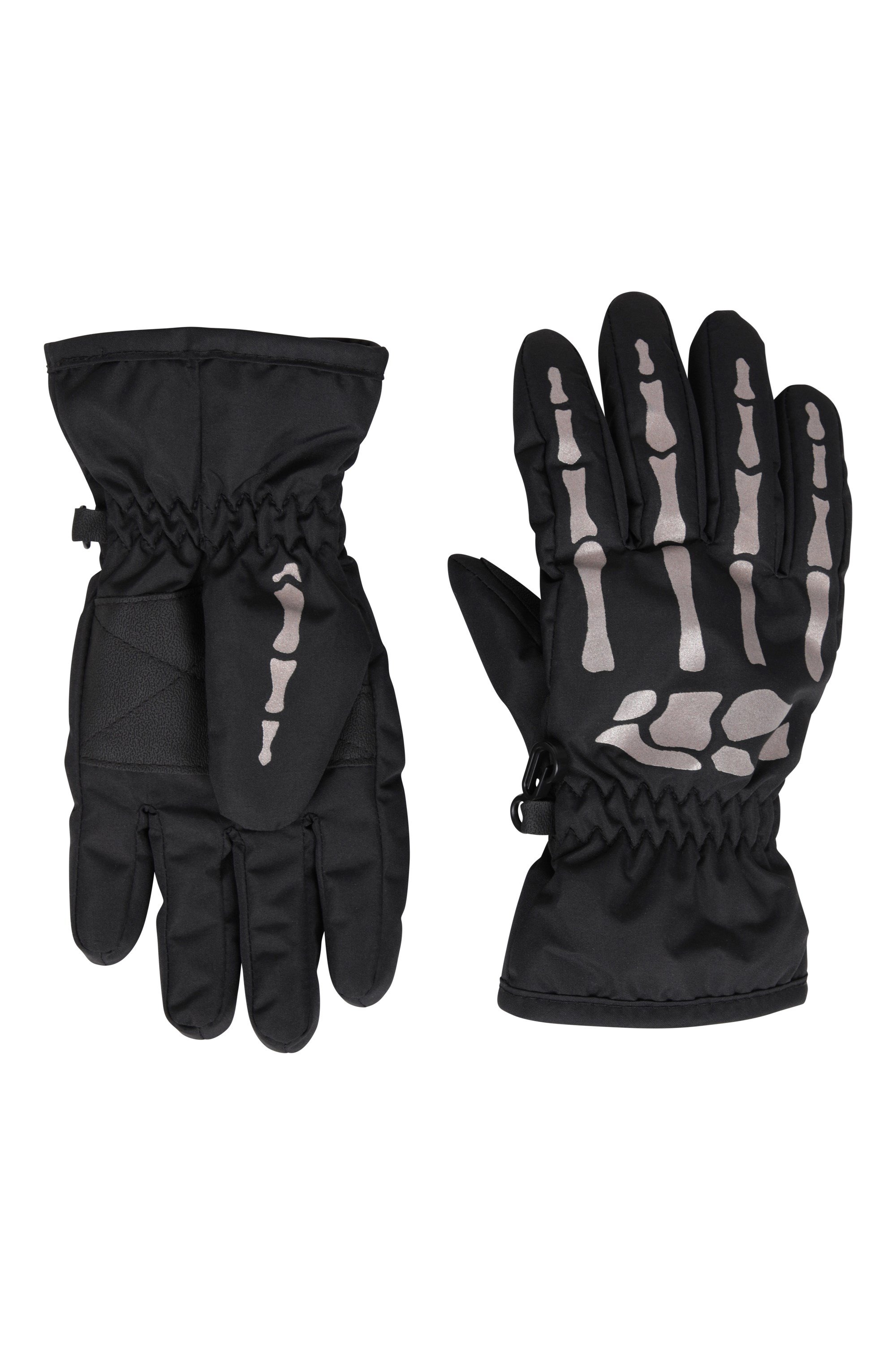 Kids Water Resistant Skeleton Print Gloves