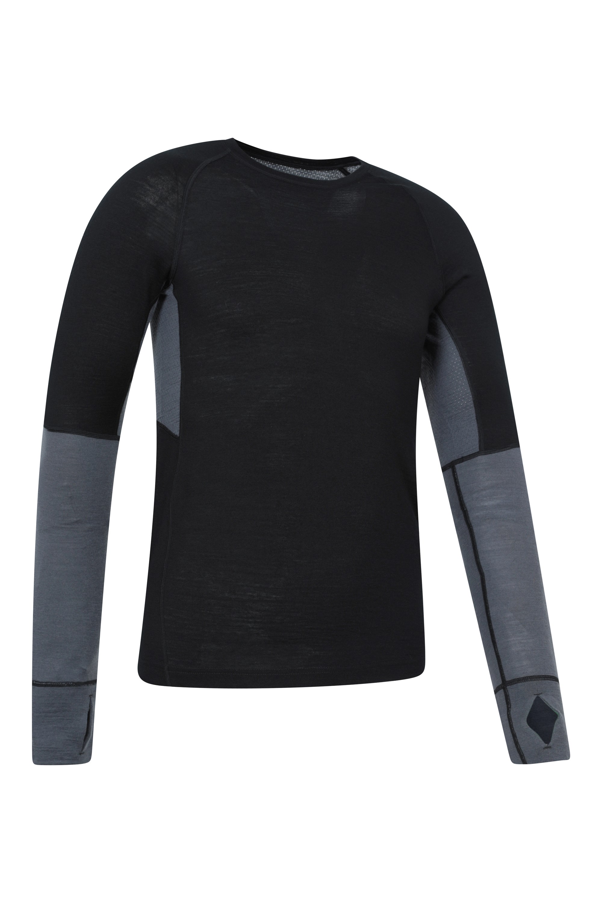 Panelled Extreme Merino Longsleeve Round Neck Top