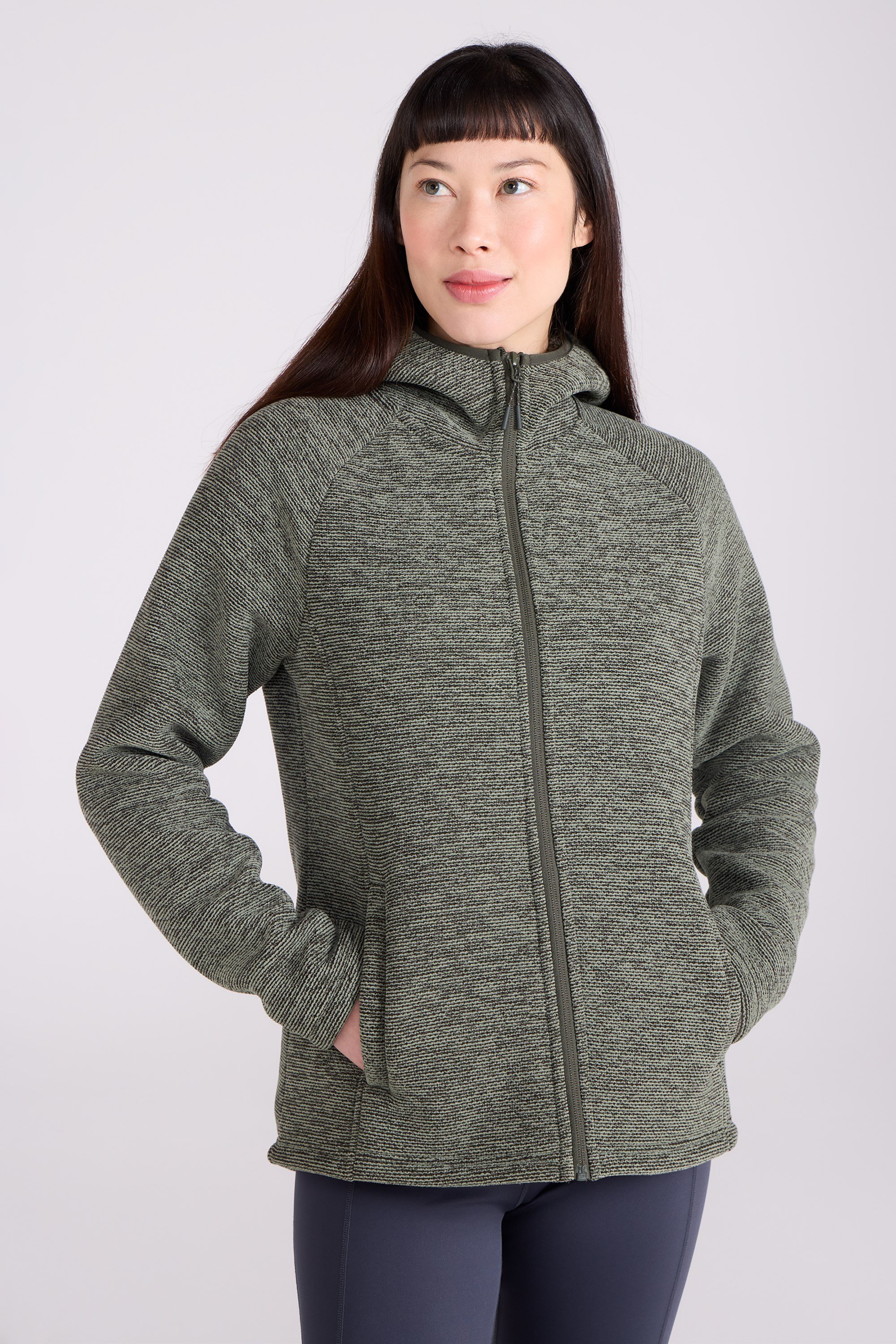 Hayfield Fur Lined Melange Womens Full Zip Fleece