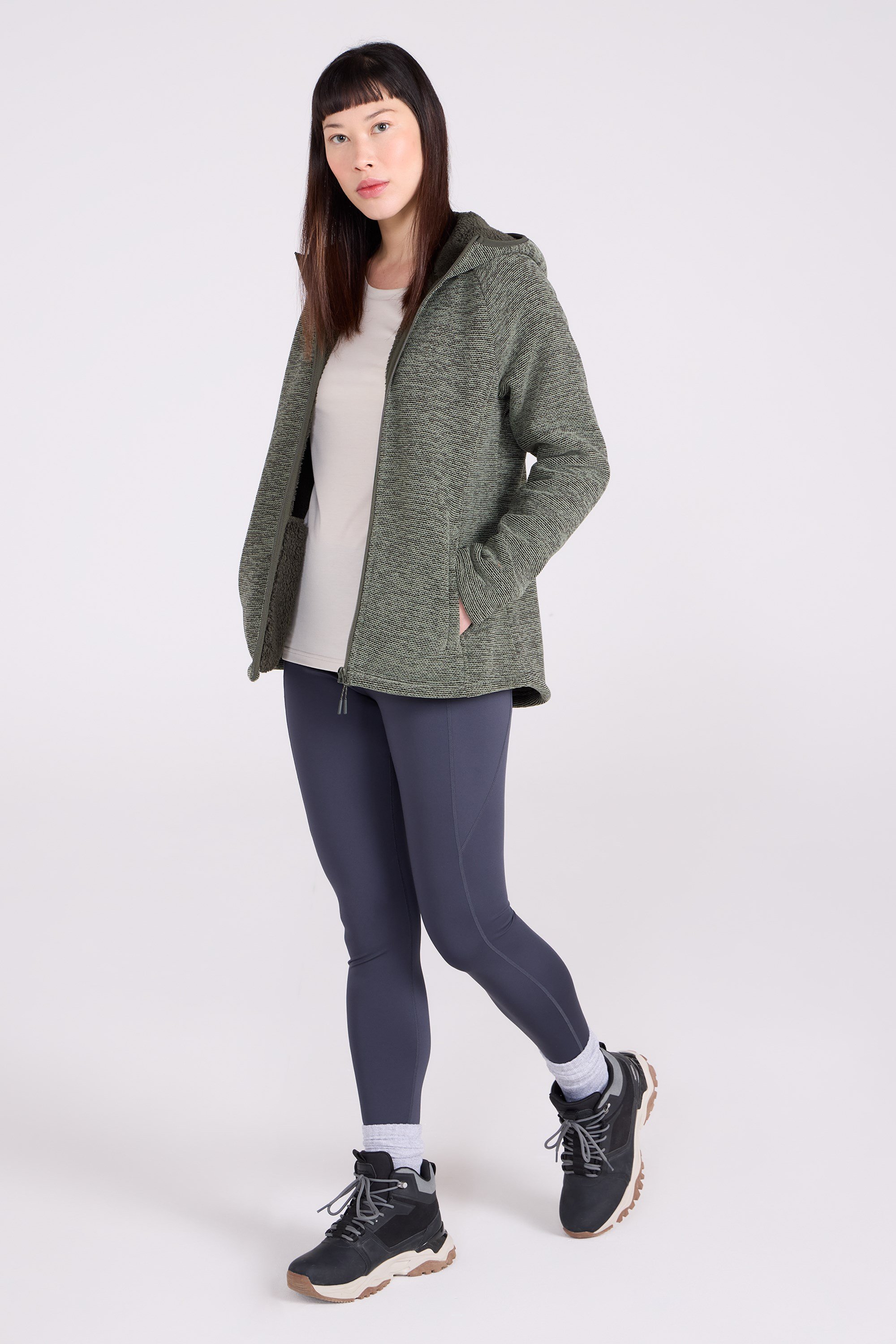 Hayfield Fur Lined Melange Womens Full Zip Fleece