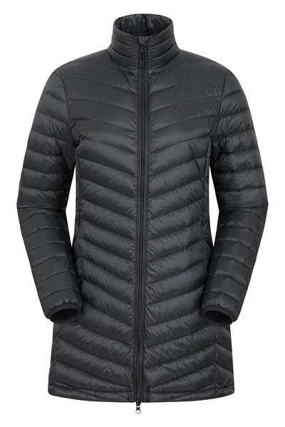 Longline Featherweight Extreme Womens RDS Down Jacket - Black