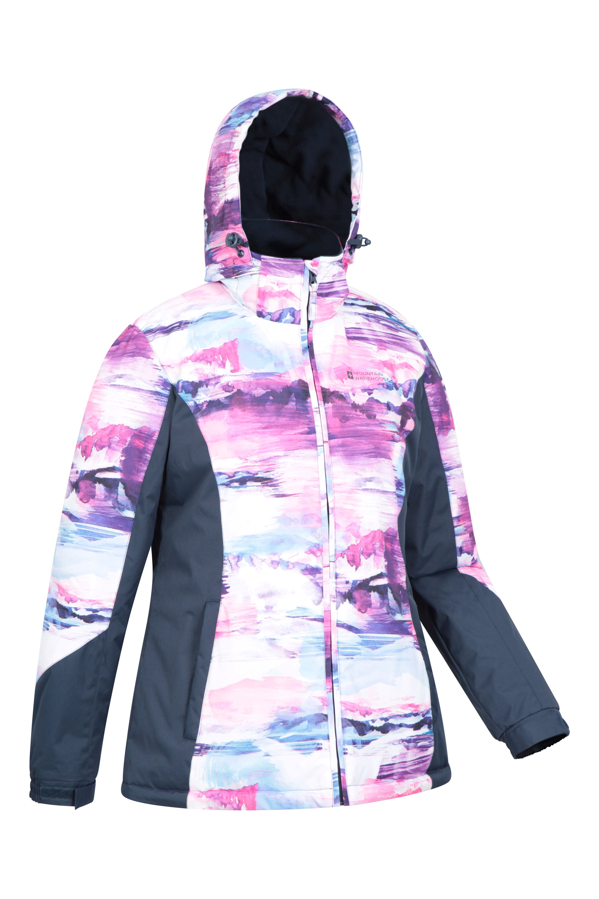 Mountain Warehouse Veste de ski Dawn Femme - Résistante à la neige, Chaude,  Manteau de ski à doublure polaire, Capuche, poignets et bordure ajustables