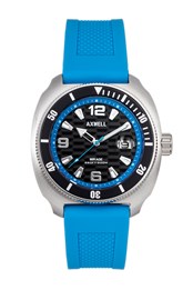 Mirage Silicone Strap Deep Diving Watch with Date Light Blue