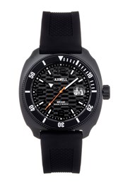 Mirage Silicone Strap Deep Diving Watch with Date Black