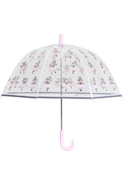 Kids Ballerina Dome Umbrella Clear/Pink
