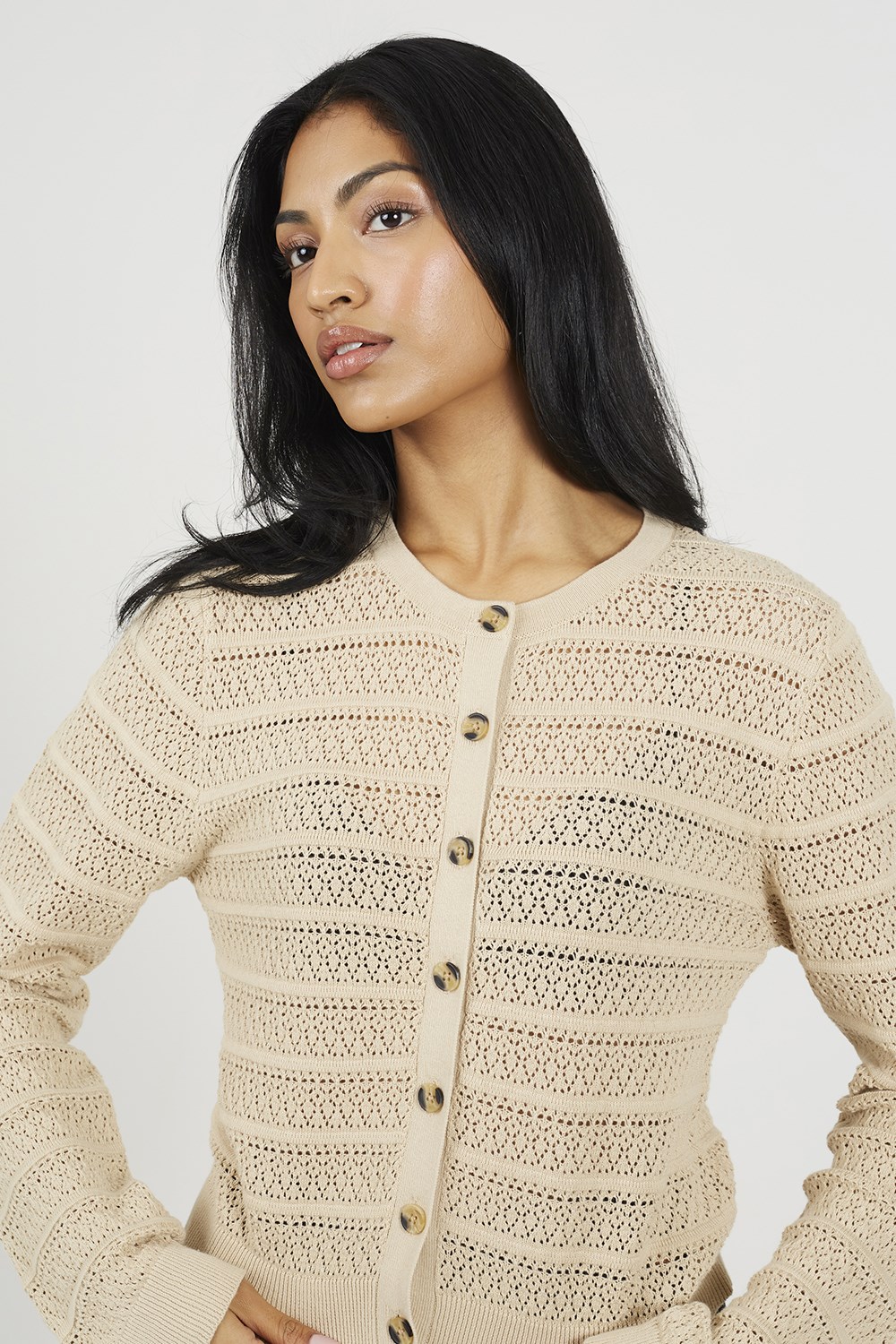 Stitch Detail Womens Crew Neck Cardigan | Mountain Warehouse GB