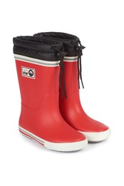 Forest Leader Kids Fleece Lined Wellies Red