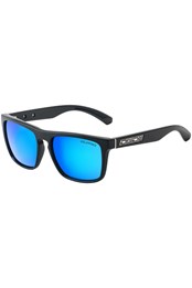 Monza Unisex Sunglasses Black/Blue Mirror Polarized