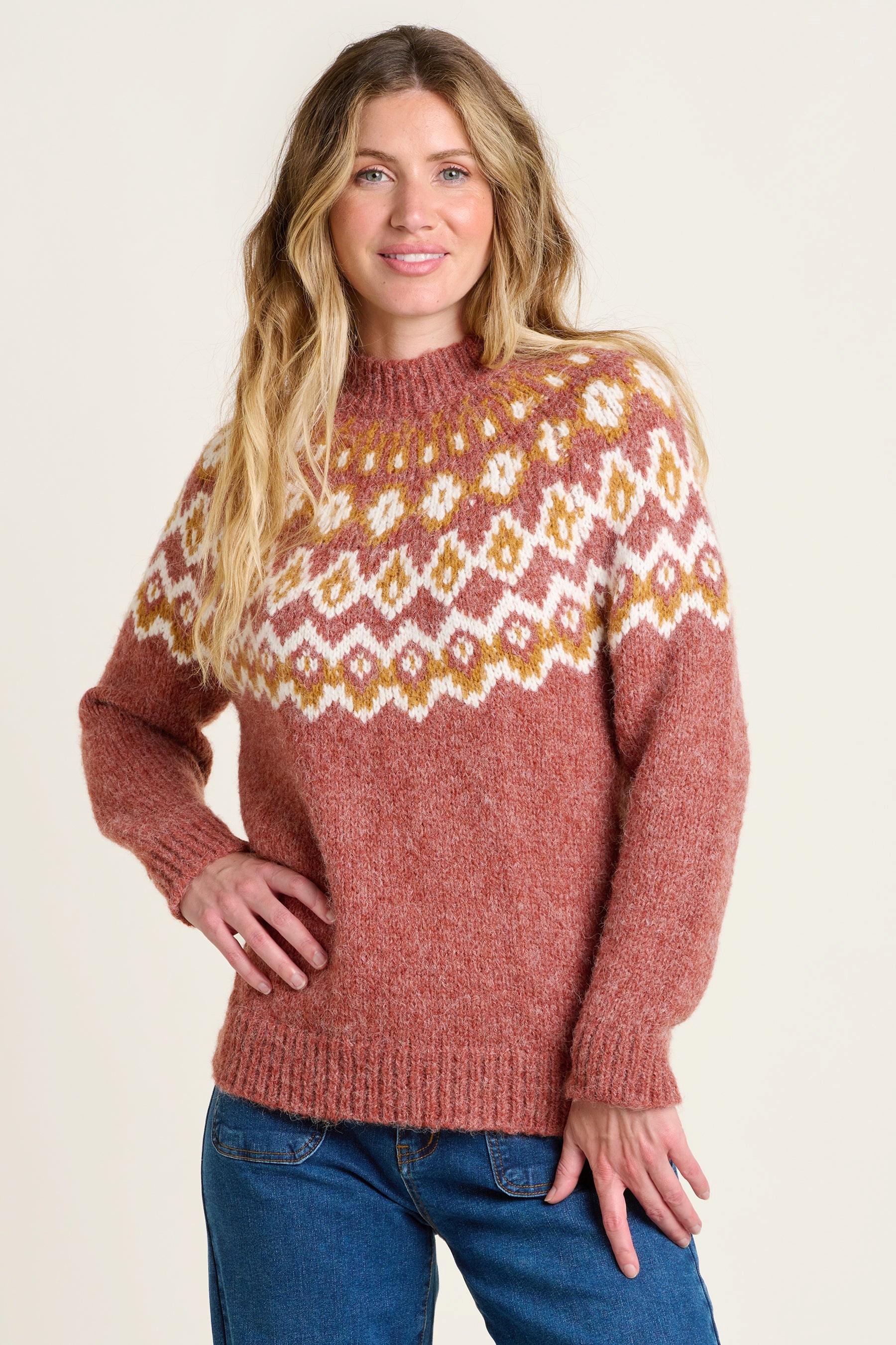 Chunky Womens Knitted Fairisle Jumper