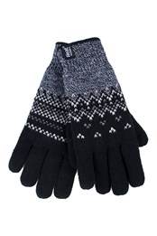 Womens Nordic Fairisle Thermal Gloves Black (Trondheim)