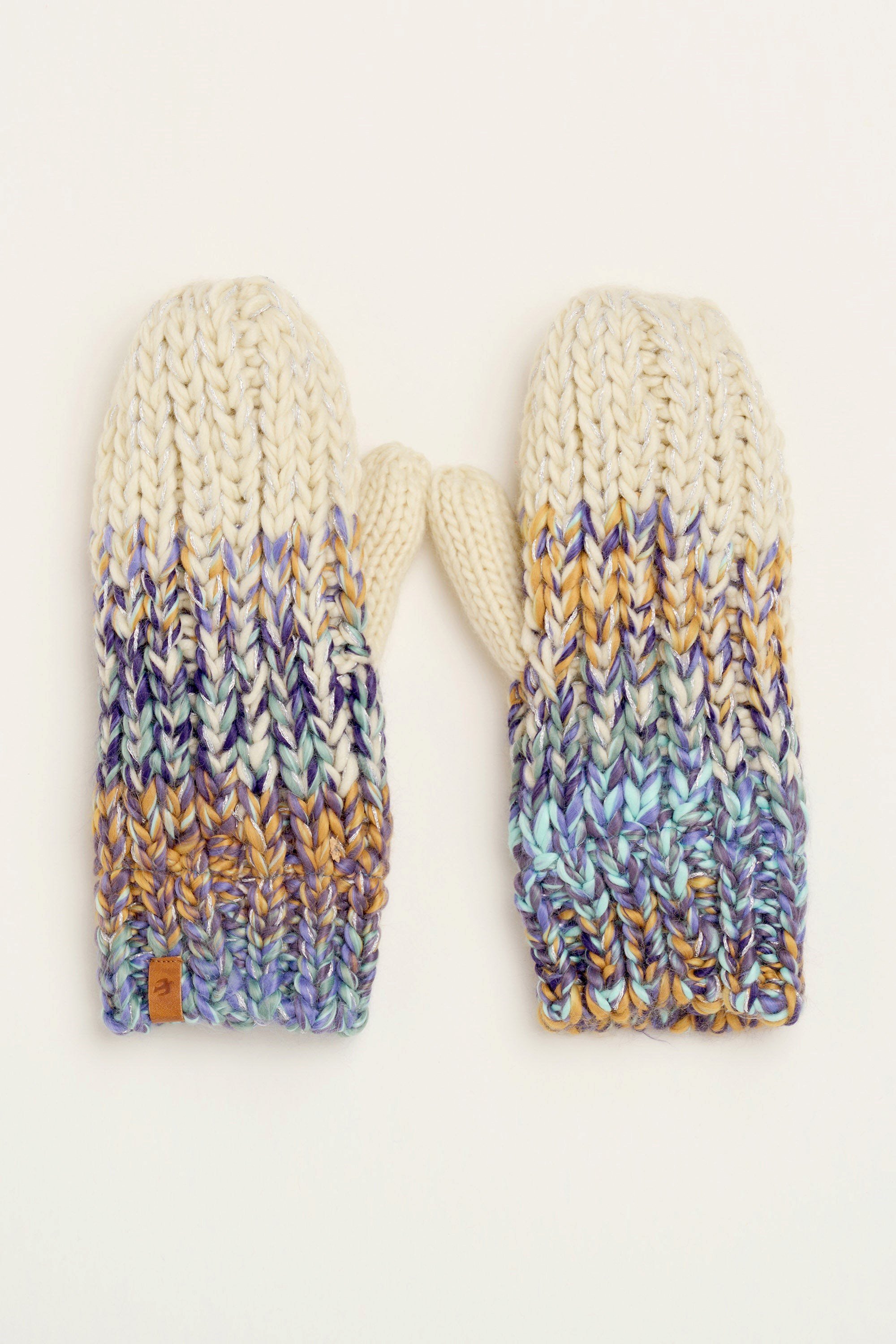 Twisted Sparkle Womens Knitted Mitten -