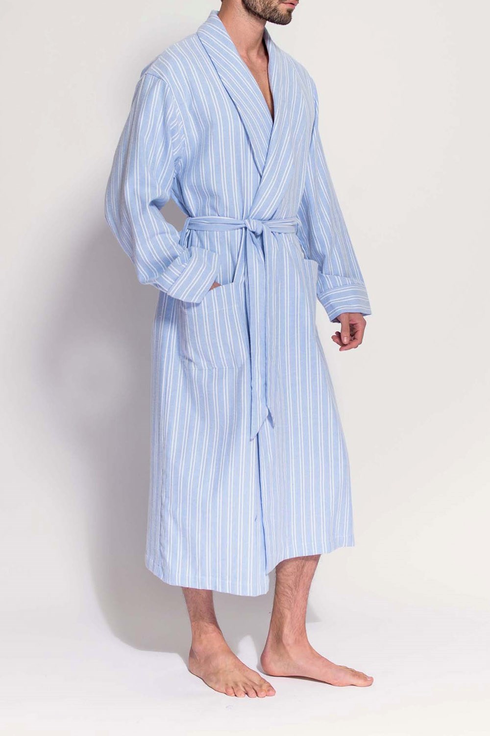 Westwood Stripe Brushed Cotton Dressing Gown -