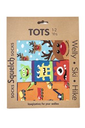 Toddlers Welly Socks Gift Box 3-Pack Multicoloured