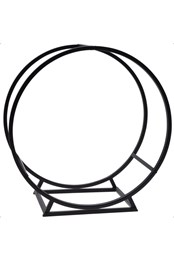 Round Contemporary Log Basket Black