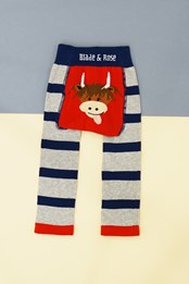 Highland Cow Baby/Toddler Leggings Navy/Red/Grey