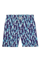 Mulberry & Sky Blue Boats Mens Swim Shorts Mulberry