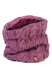Womens Cable Knit Thermal Fleece Lined Neck Warmer Rose