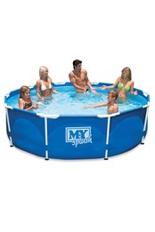 10ft Metal Frame Above Ground Swimming Pool Blue