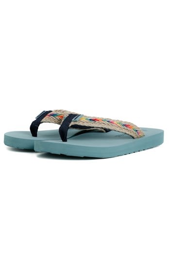 Adila Womens Braided Flip Flops Mineral Blue