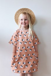 Gull Pocket Kids Oversized T-Shirt Dress Gull Print