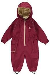 Toddler Waterproof Fleece All in One Suits Raspberry