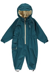 Toddler Waterproof Fleece All in One Suits Peacock Green