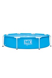 8ft Metal Frame Above Ground Swimming Pool Blue