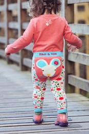 Maura The Mouse Baby/Toddler Leggings Coral/Cream/Light Blue