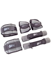 Ankle/Wrist Weights and Dumbbell Set 6-Pack Grey/Black