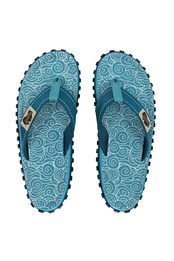 Islander Womens Flip Flops Turquoise Swirls
