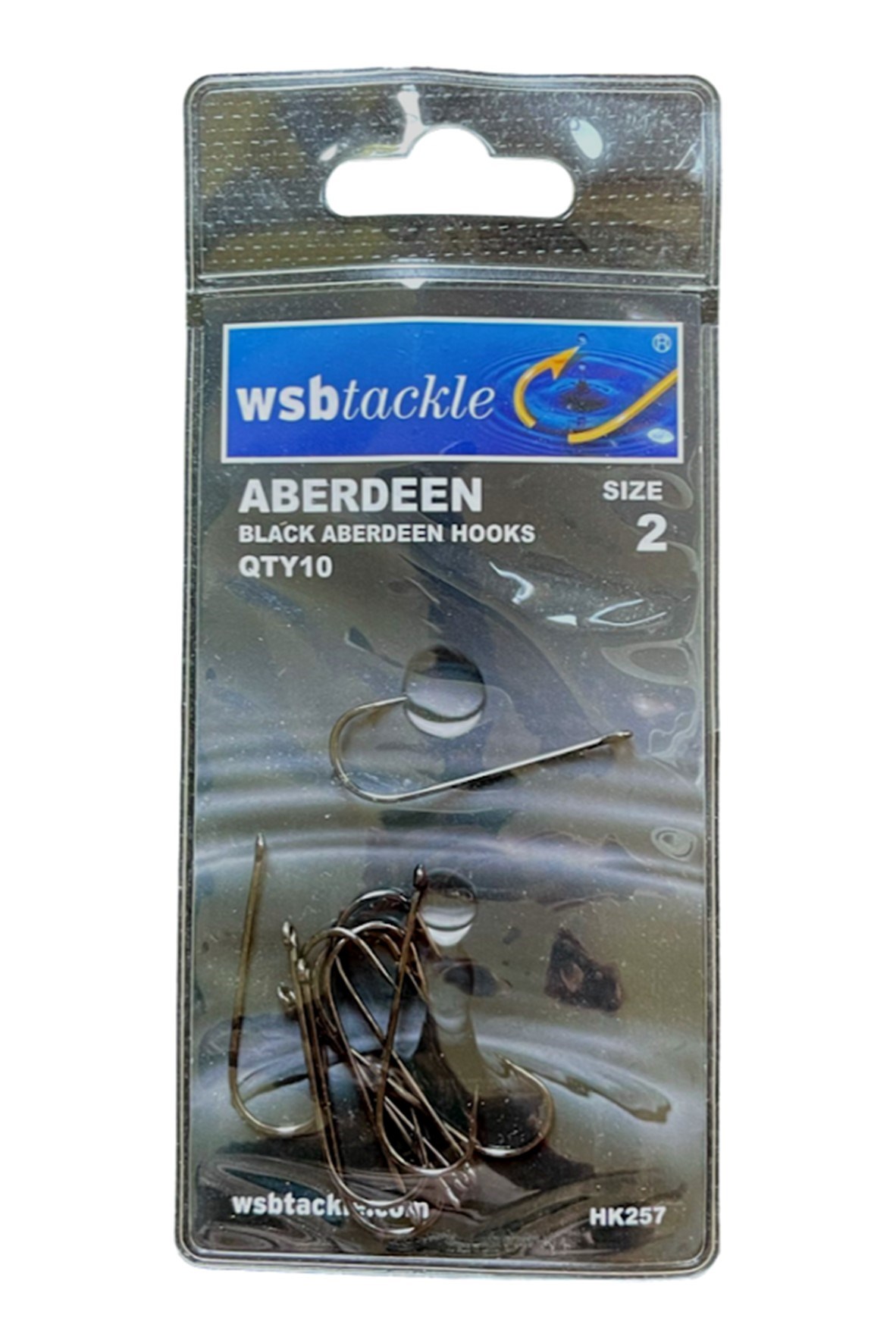 WSB Tackle 2/0 Black Aberdeen Fishing Hooks