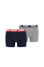 Mens Basic Boxer Shorts 2-Pack Grey/Navy