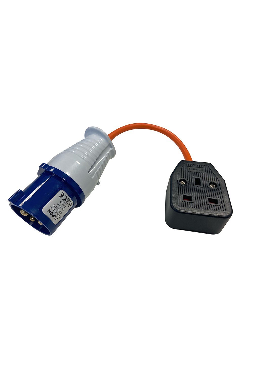 UK Mains Adaptor 13 Amp Socket to Caravan Plug -