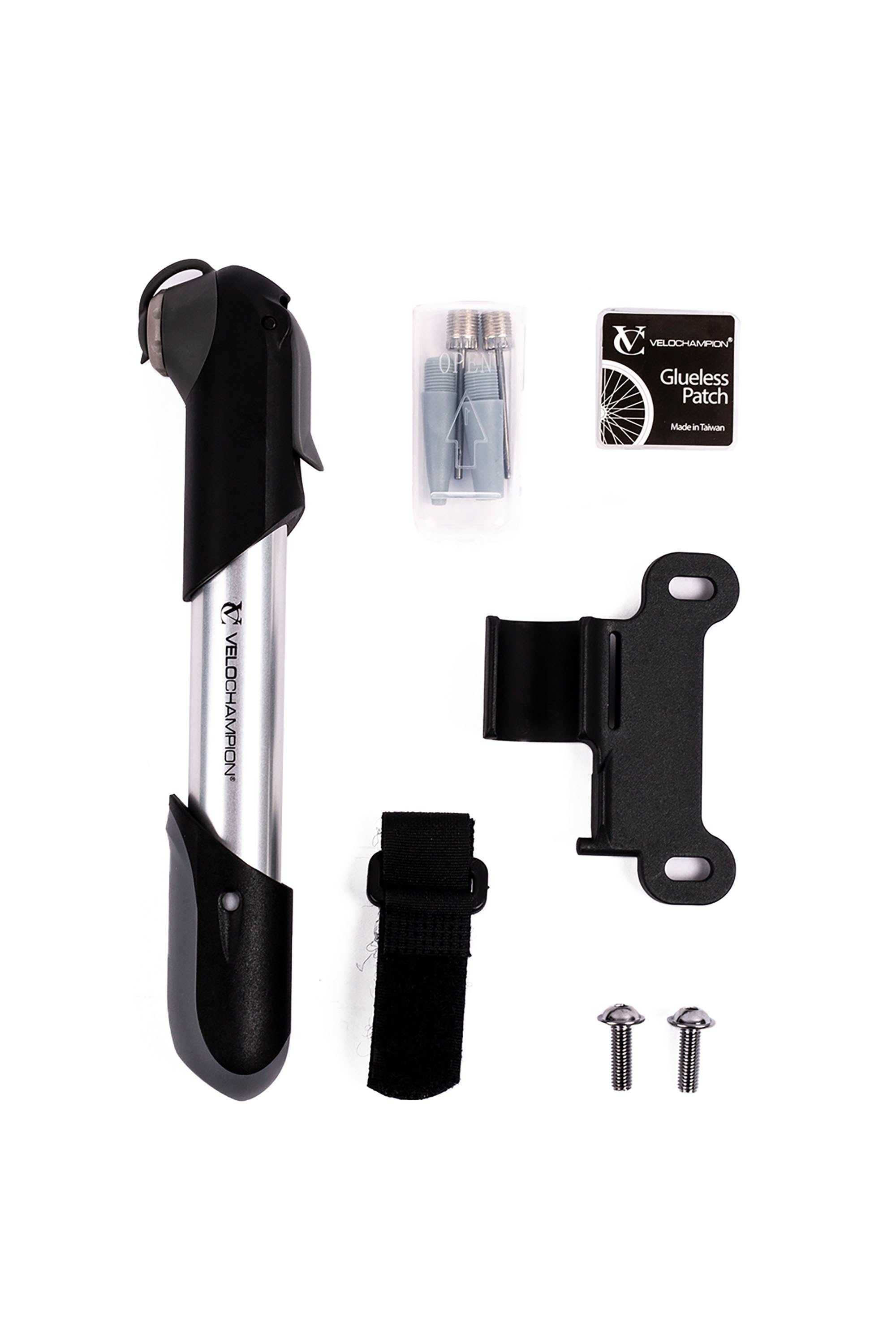 Alloy 7" Mini Bike Pump with 6 Repair Patches -