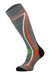 Unisex Knee High Merino Wool Ski Socks Grey