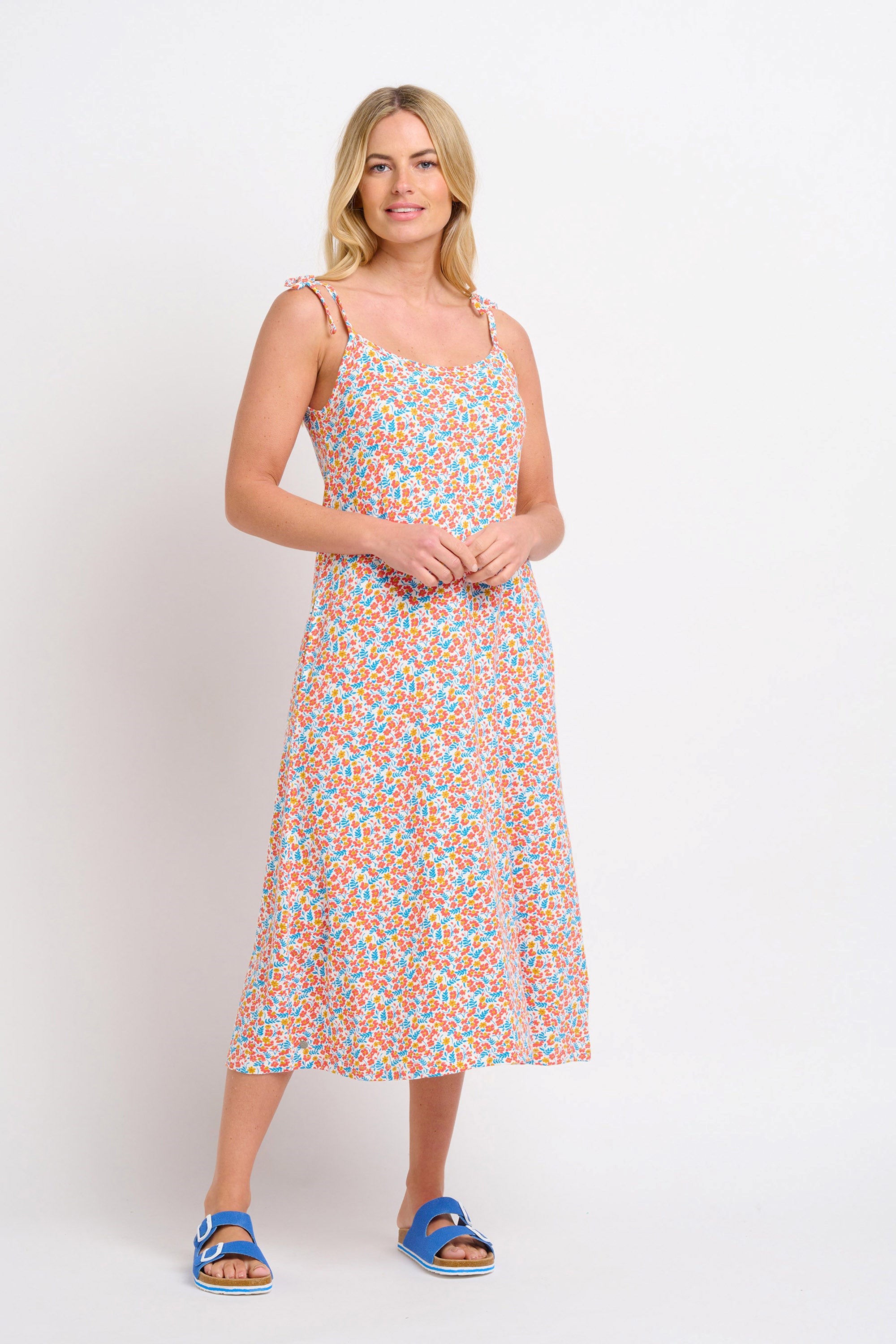 Sweet strap cotton outlet print dress