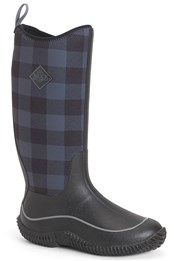 Hale Womens Wellington Boots Black/Grey Plaid