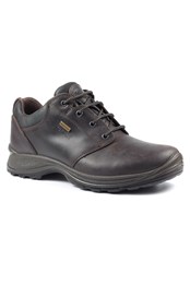 Exmoor Mens Waterproof Trekking Shoe Brown Waxed Leather
