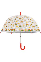 Kids Rainbow Dome Umbrella Clear/Red
