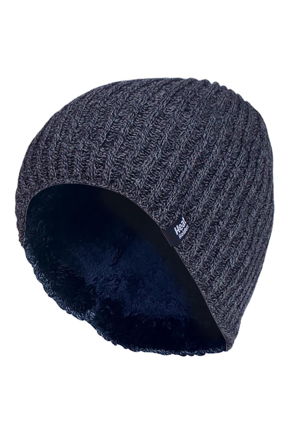 Mens Ribbed Winter Thermal Beanie Hat -