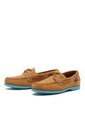 Pippa II G2 Womens Leather Boat Shoes Tan/Turquoise
