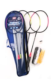 4 Player Badminton Set with Net Black